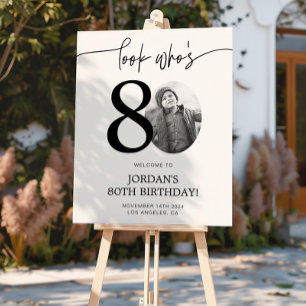 Photo 80th Birthday Affiche de bienvenue   Regarde