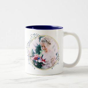 Photo à deux faces Cadre Floral Café Mug