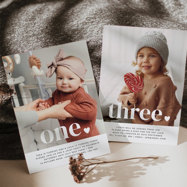 Photo à double face Invitation d'anniversaire - Co (Créateur téléchargé)