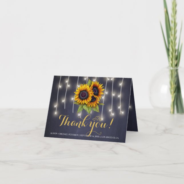 PHOTO à l'intérieur des tournesols rustiques merci (Devant)