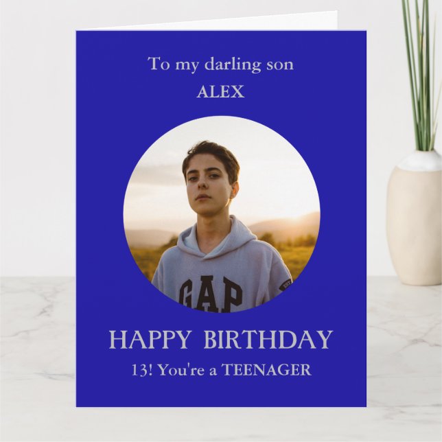 Photo adolescent BIG carte d'anniversaire fils, 13 (Devant)