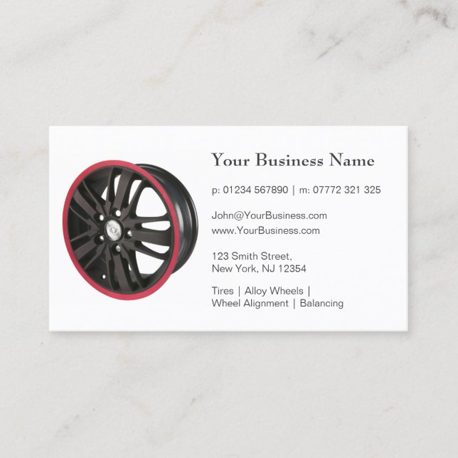 Photo Alloy Wheel Rim - Carte de visite (Devant)
