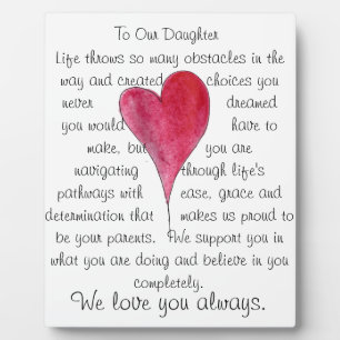 Photo amour notre fille plaque de coeur