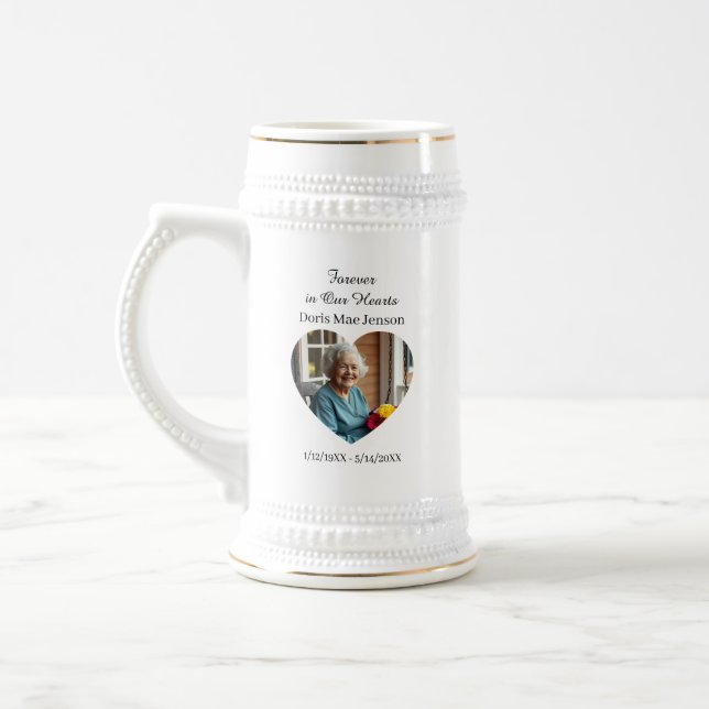 Photo and Poem Sentimental Memorial Bierglas (Links)
