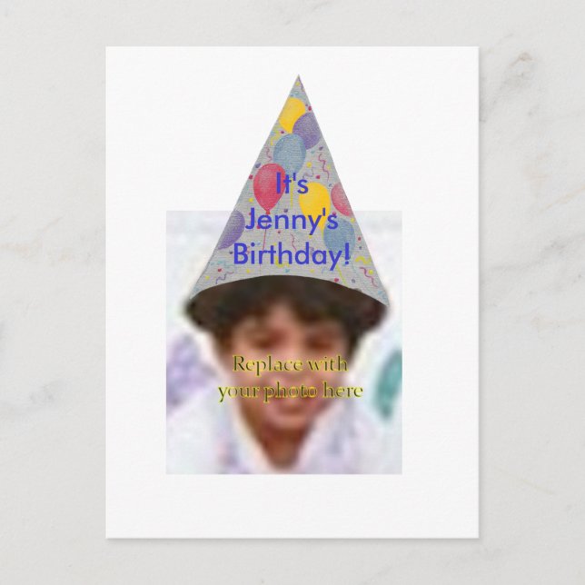 Photo Anniversaire Casquette Invitation Carte post (Devant)