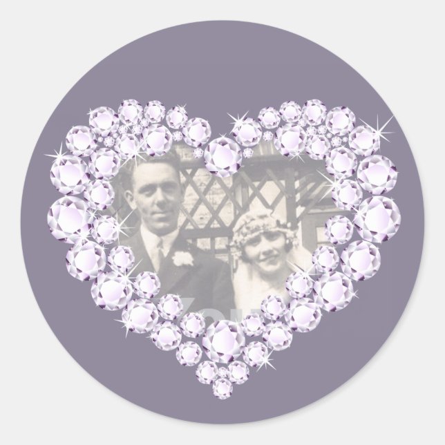 Photo Anniversaire de diamant stickers gris blanc (Devant)