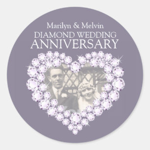 Photo Anniversaire de diamant stickers gris blanc
