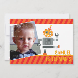 PHOTO ANNIVERSAIRE INVITATIONS :: robot danser 2L