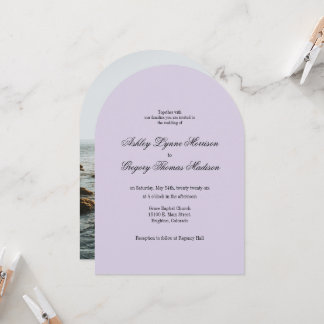 Photo Arch Shaped Lavender Wedding Invitation Einladung