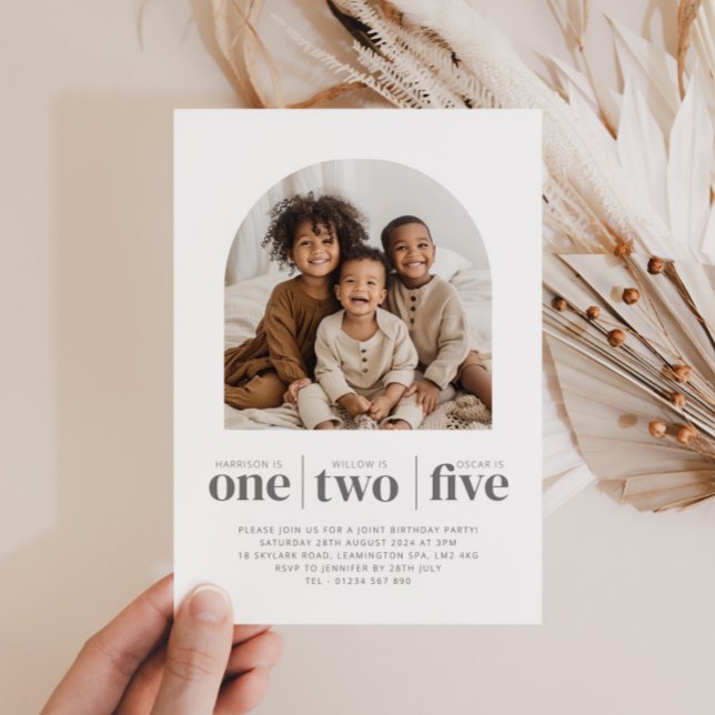 Photo Arché Triple Joint Invitation Anniversaire (Créateur téléchargé)