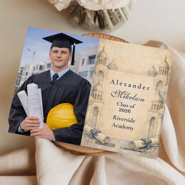 Photo Architecture Drafting Tools Graduation Ankündigung (Von Creator hochgeladen)