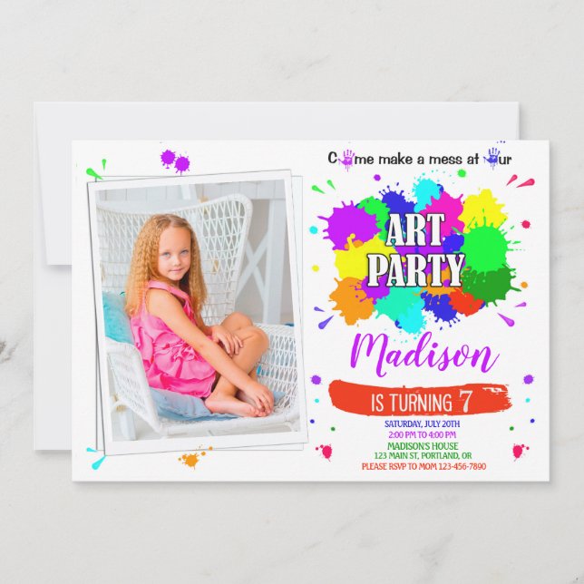 Photo Art anniversaire invitation Artisanat de pei (Devant)