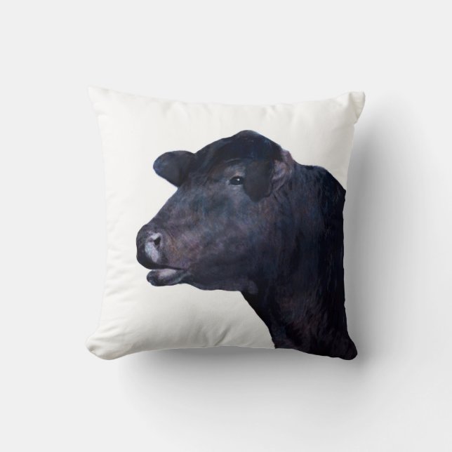 photo art coussin noir et blanc de vache (Recto)