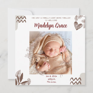 PHOTO BABY FAIRE-PART - PERSONNALISABLE
