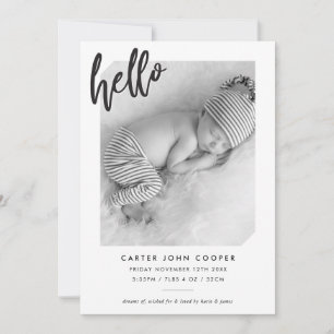 PHOTO BABY FAIRE-PART simple moderne script de bon