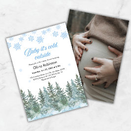 Photo Baby It's Cold Outside Winter Baby Shower Einladung