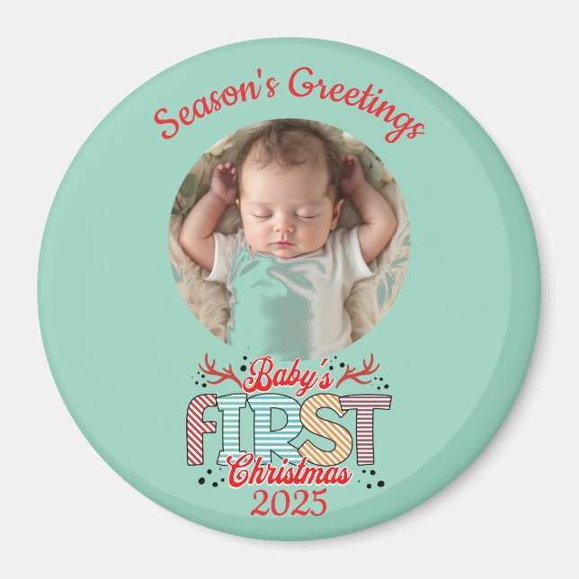 Photo BABY'S First Christmas Personalize Magnet (Vorne)