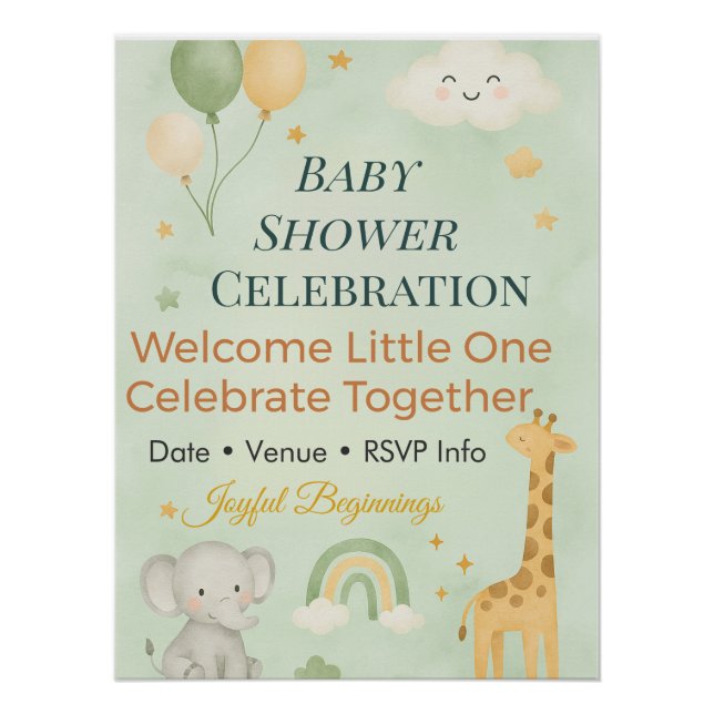 Photo Backdrop Family Gathering Keepsake | Elegant Poster (Vorderseite)