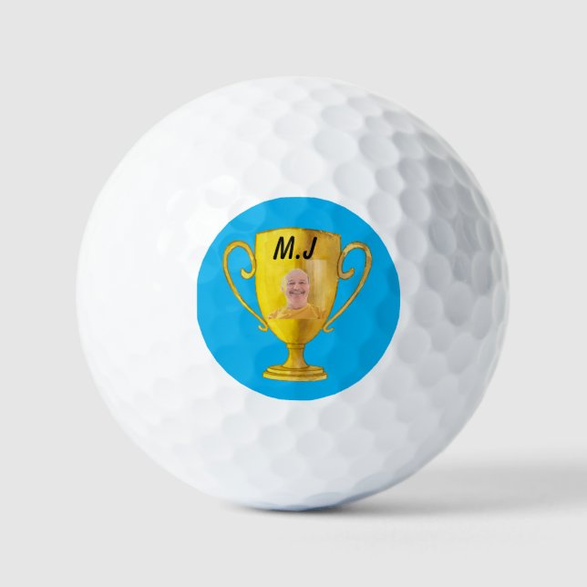 Photo balle de golf nom personnalisé monogramme (Recto)