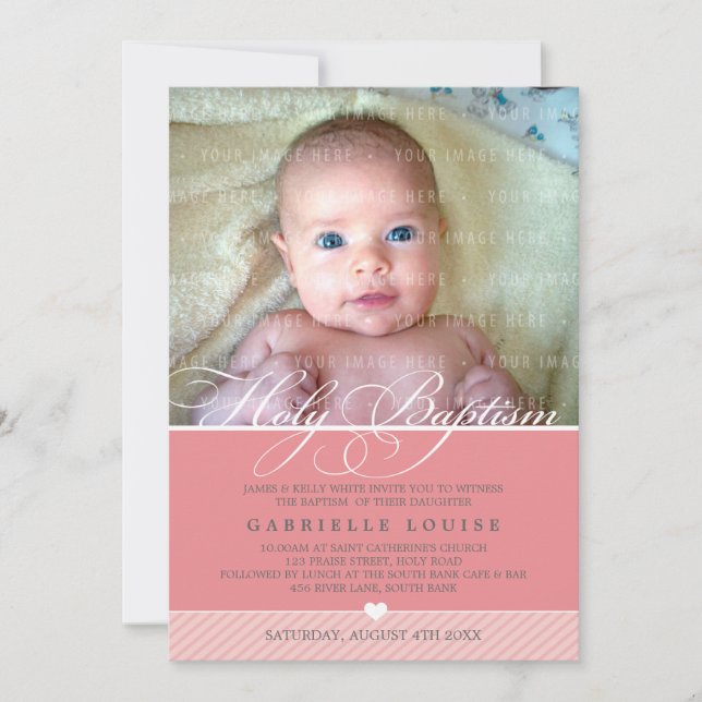 PHOTO BAPTISM INVITATION :: charmant type 1 (Devant)