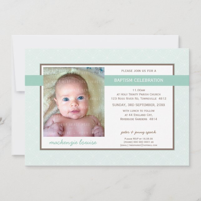 PHOTO BAPTISM INVITATION :: gloire 2L (Devant)