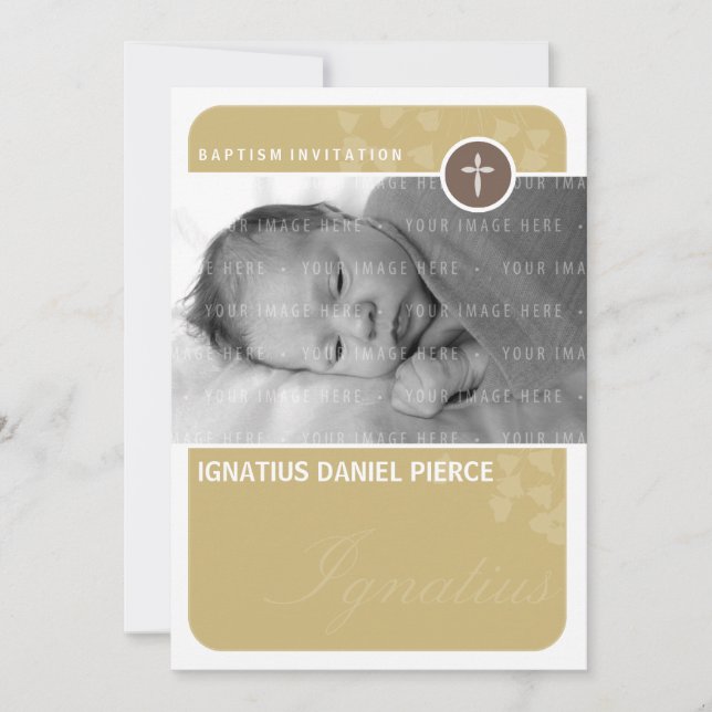 PHOTO BAPTISM INVITATION :: point cardiaque 6P (Devant)