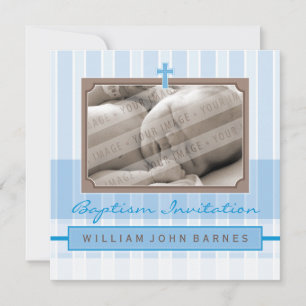 PHOTO BAPTISM INVITATIONS : 4SQ élégant
