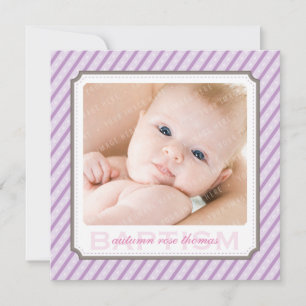 PHOTO BAPTISM INVITATIONS :: candystripes 5SQ
