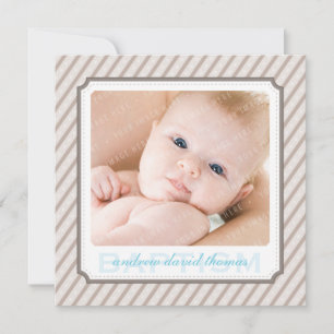 PHOTO BAPTISM INVITATIONS :: candystripes 8SQ