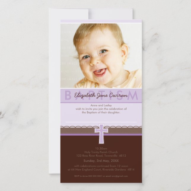 PHOTO BAPTISME INVITATIONS :: pure 1 (Devant)