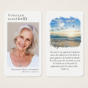 Photo Beach Memorial Prayer Card
