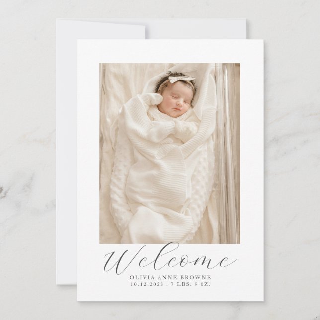Photo bébé Faire-part de naissance moderne (Devant)