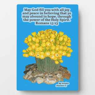 Photo Belle écriture de cactus Plaque Romans 15:13