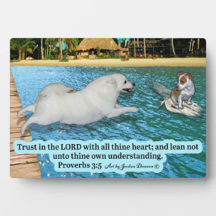 Photo Belle Esquimau Chien Scripture Plaque Proverbes 3: