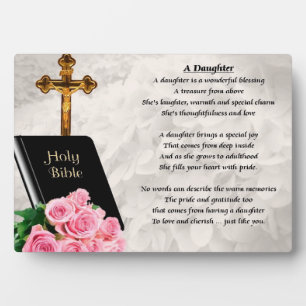 Photo Bible et Rose - Plaque poème fille