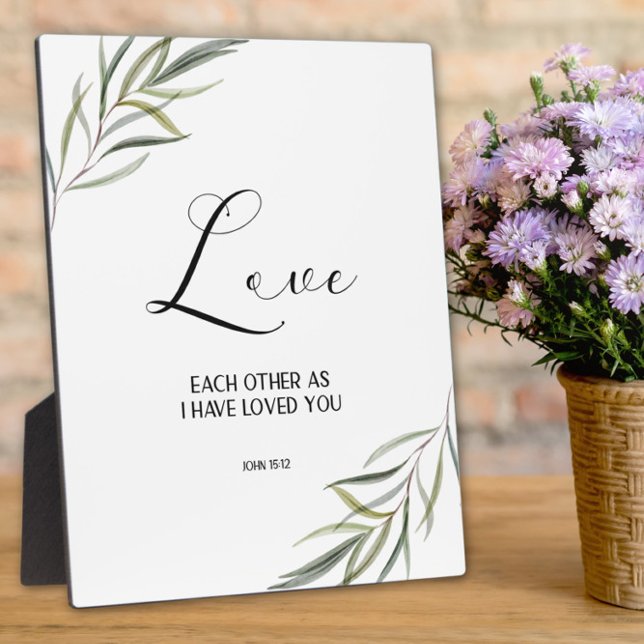 Photo Bible verset Jean Écriture feuille Plaque (Créateur téléchargé)