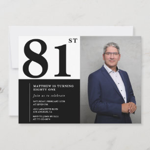 Photo Black and White Invitation du 81e anniversai