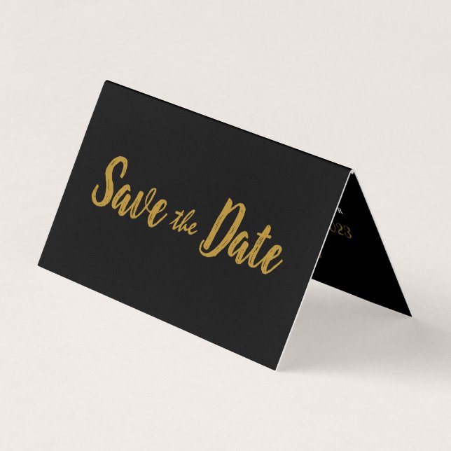 Photo Black & Gold moderne Enregistrer la carte Da (Devant)