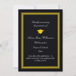 Photo - Black Proudly Announcing Graduation Karte
