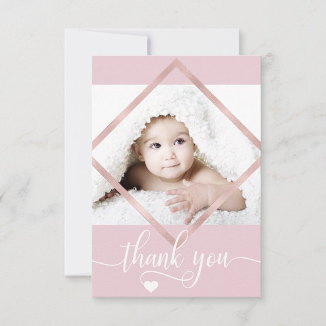 PHOTO blanche du baby shower | de Merci de rose (Devant)