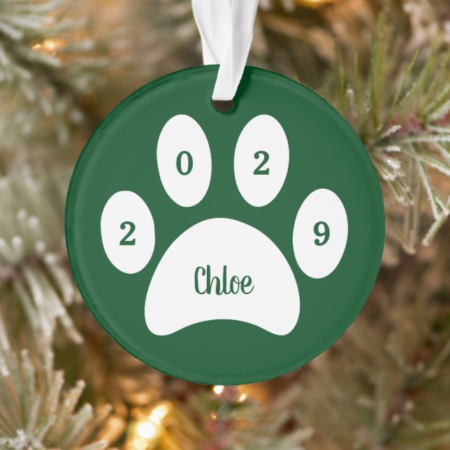 Photo blanche Empreinte de patte Green Cat avec no (Arbre)