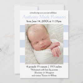 Photo Bleu/Blancs - Faire-part de naissance