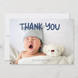 Photo Bleu Merci Baby shower manuscrite 