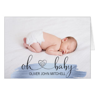 PHOTO bleue de l'or   de baby shower de l'OH de