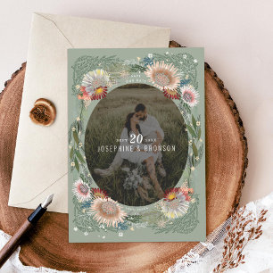 Photo Boho Flowers Enregistrer la carte Date