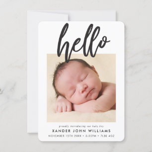 PHOTO BONJOUR moderne minimal nouveau bébé merci