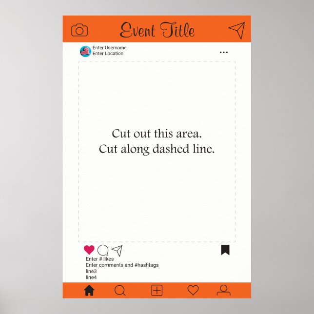 Photo Booth Prop Frame Poster Social Media Design (Devant)