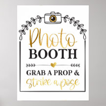 Photo Booth Strike A Pose White Gold Wedding