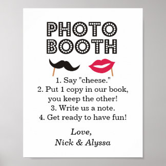 Photo Booth Wedding/Party Sign Poster