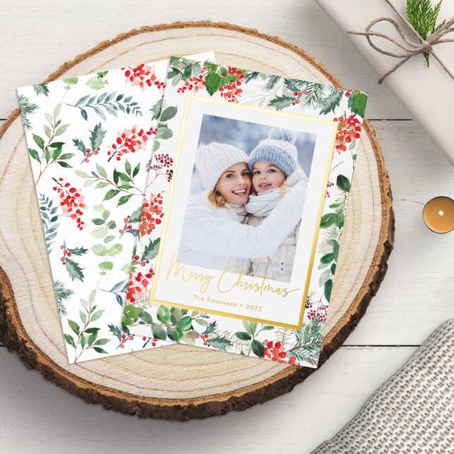 Photo Botanique Foil Carte de vacances (Créateur téléchargé)